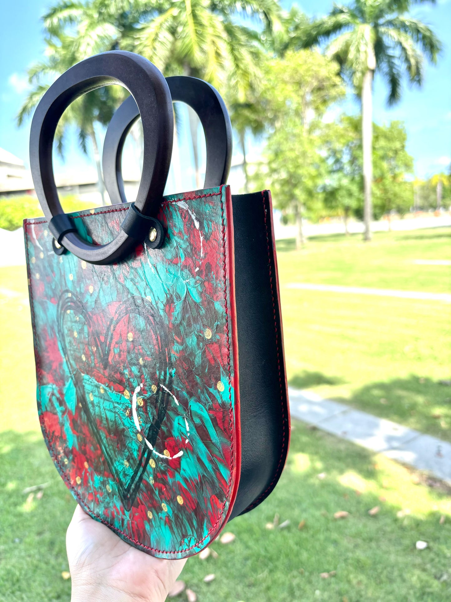 HAND PAINTED HANDBAG