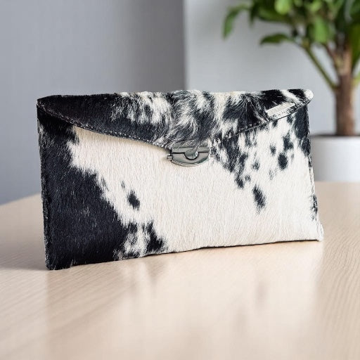 HAIR ON LEATHER CLUTCH BAG