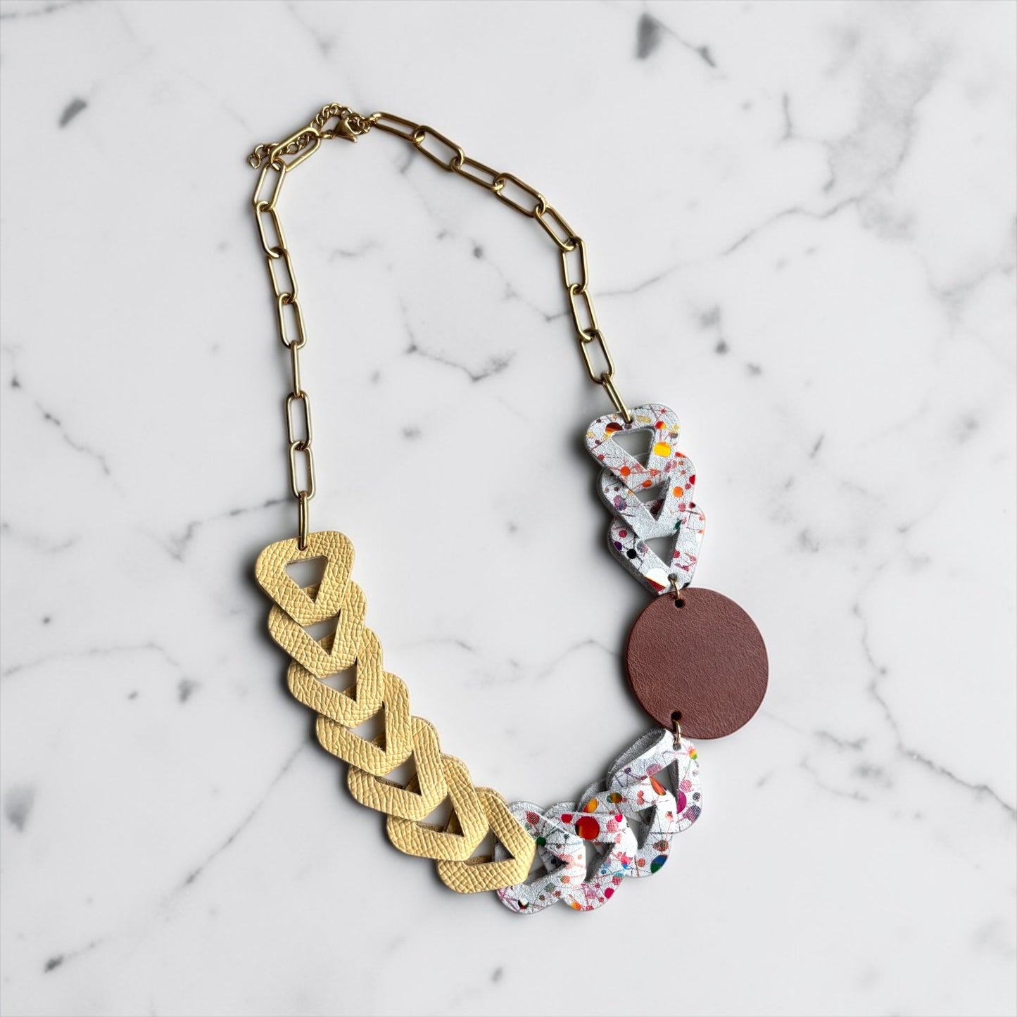 LEATHER LINKS NECKLACE