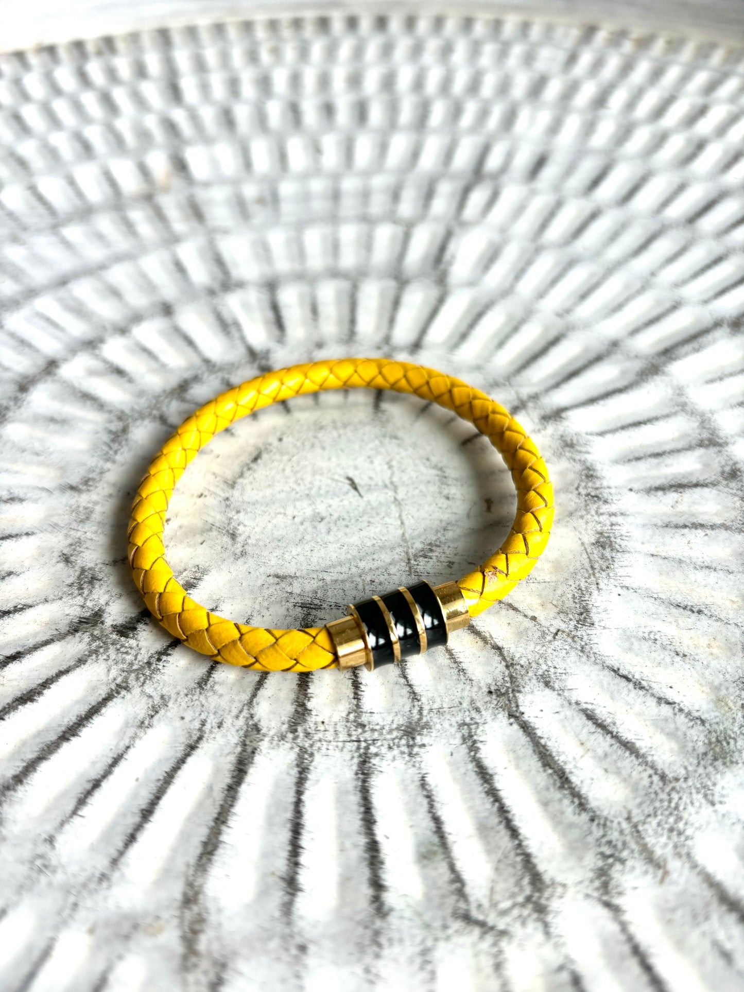 LEATHER CORD BRACELET 6.75”