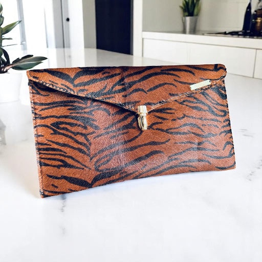 HAIR ON LEATHER CLUTCH BAG