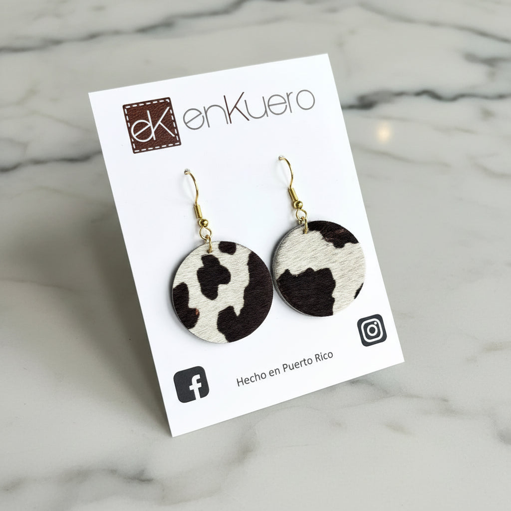 HAIR-ON LEATHER EARRINGS