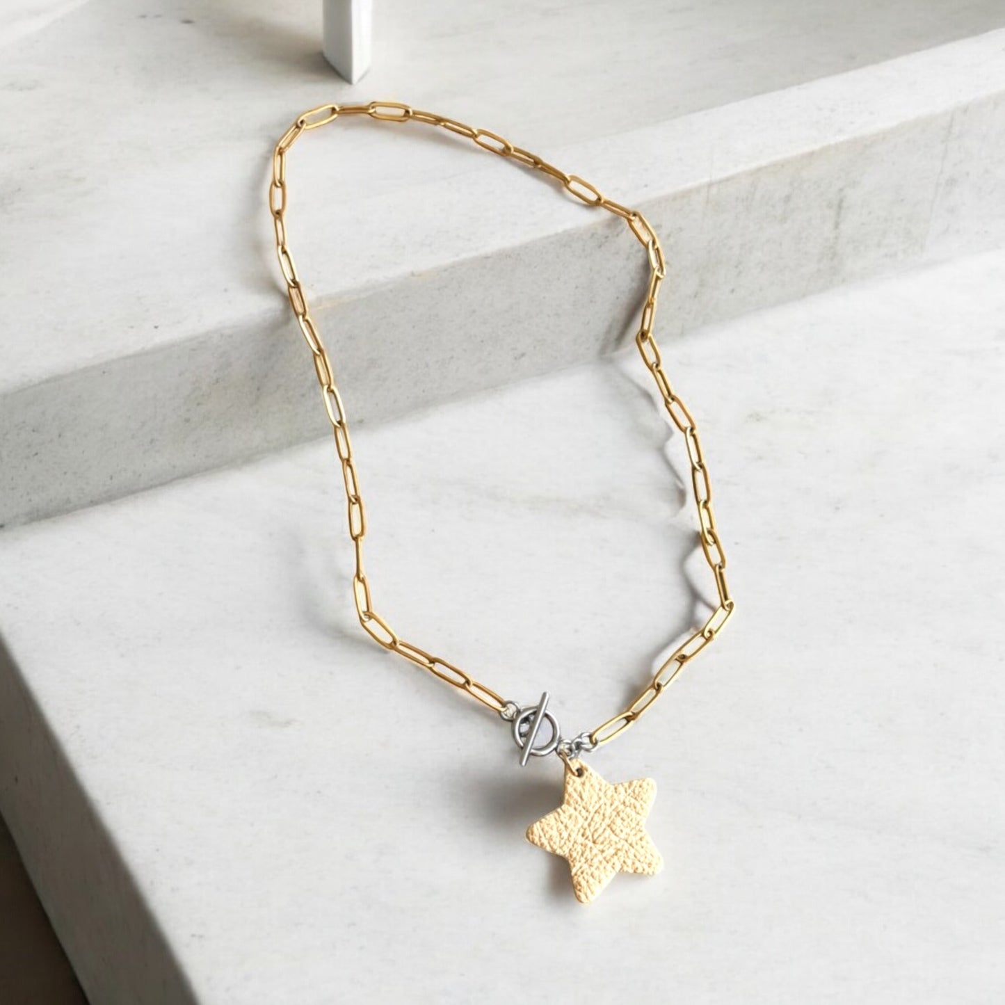 LEATHER STAR NECKLACE