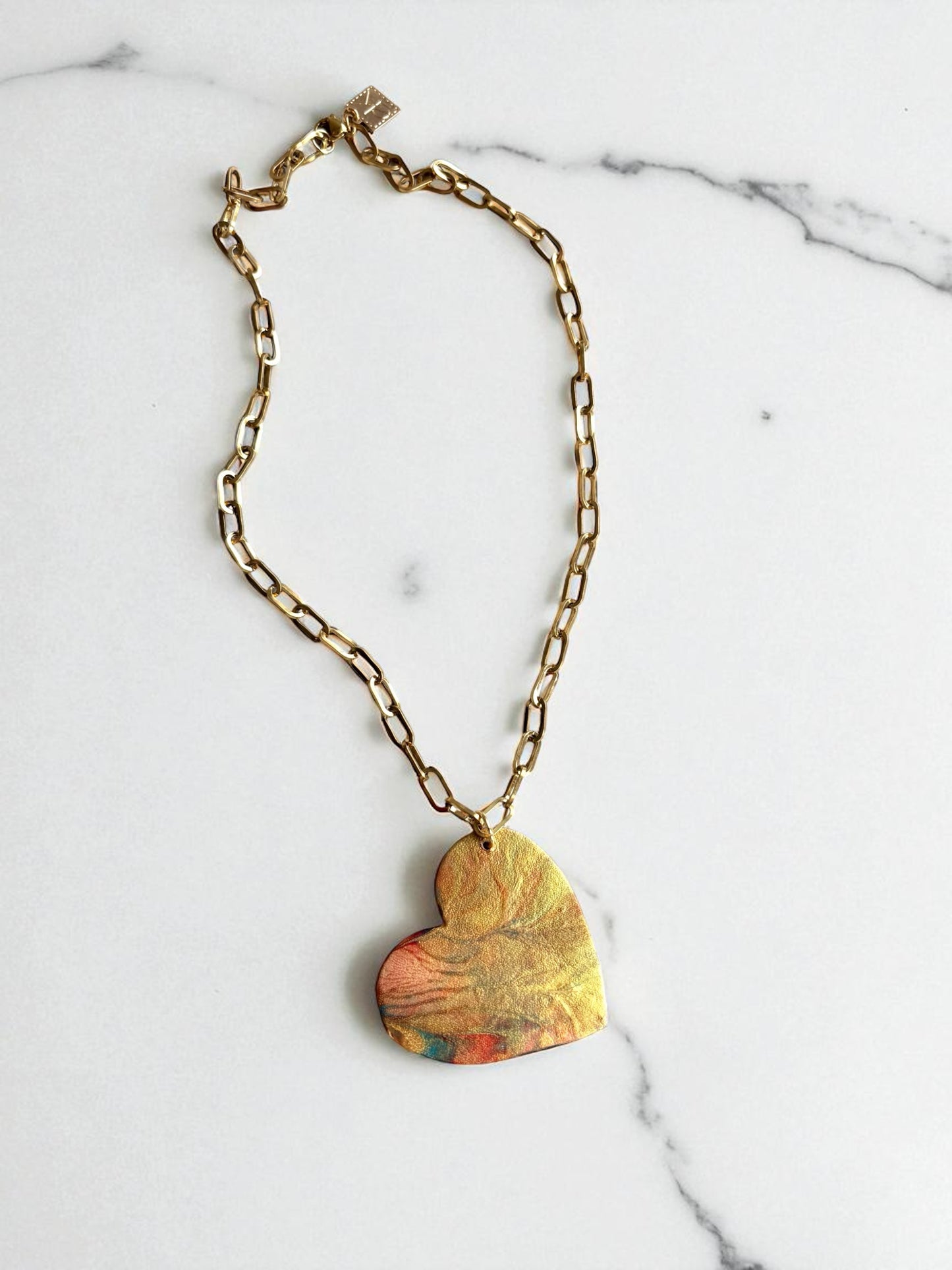 HAND PAINTED HEART NECKLACE