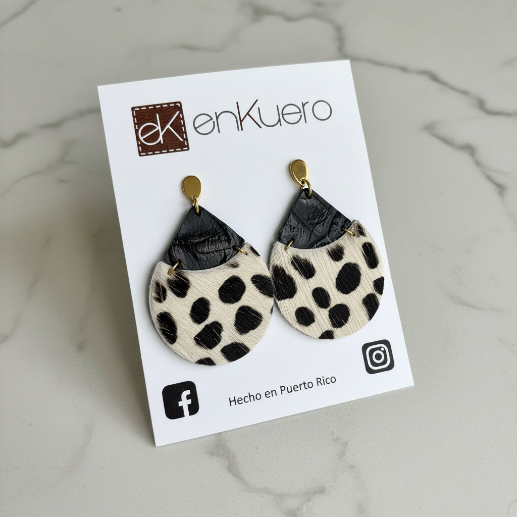 HAIR-ON LEATHER EARRINGS