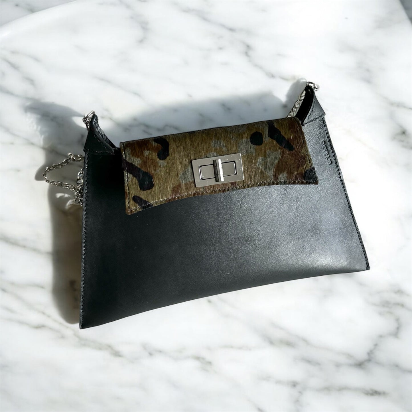 HAIR ON FLAP LEATHER BAG