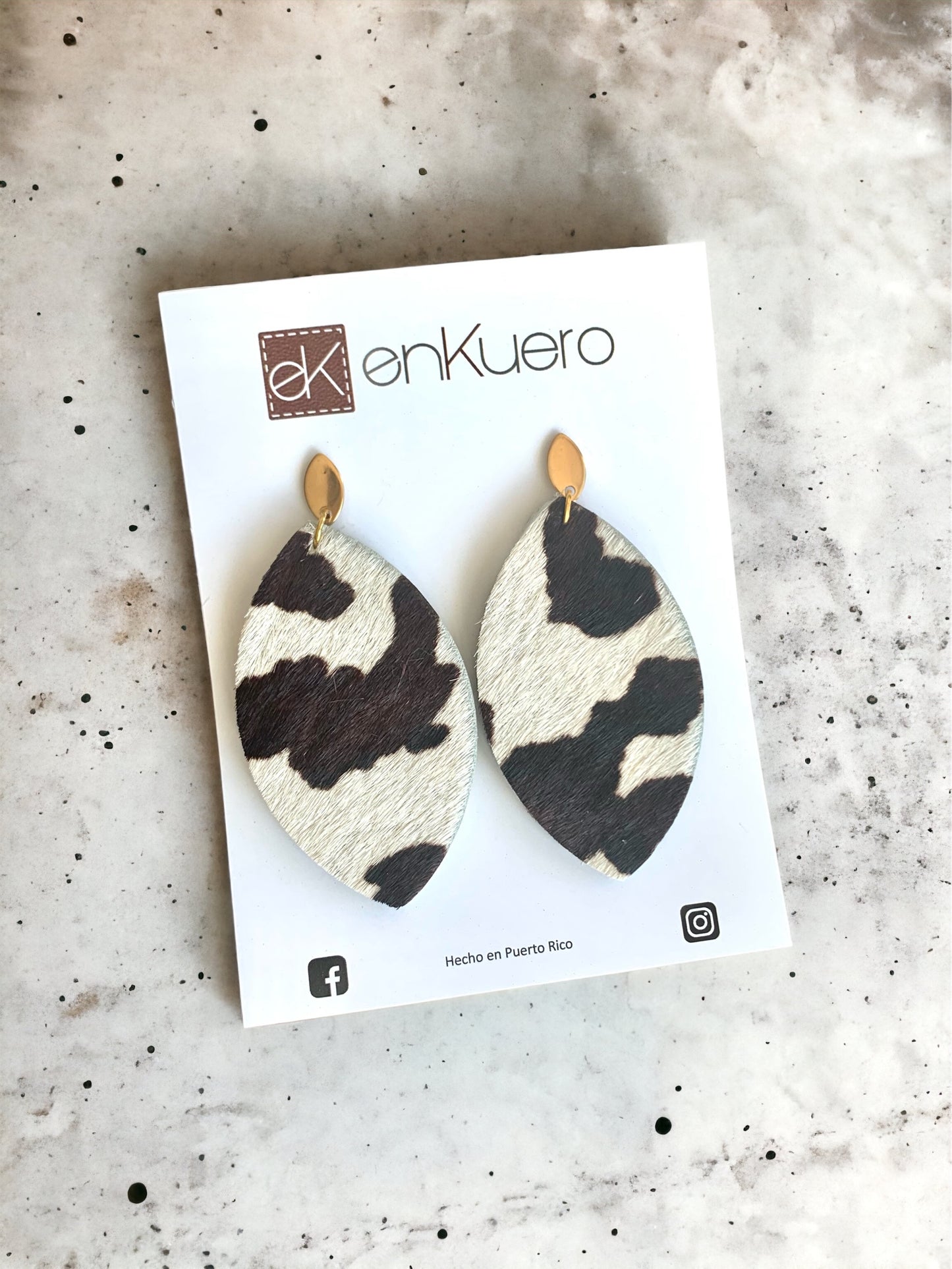 HAIR ON LEAF EARRINGS