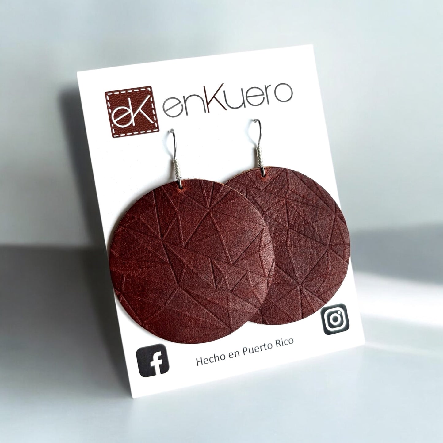 EMBOSSED LEATHER EARRINGS