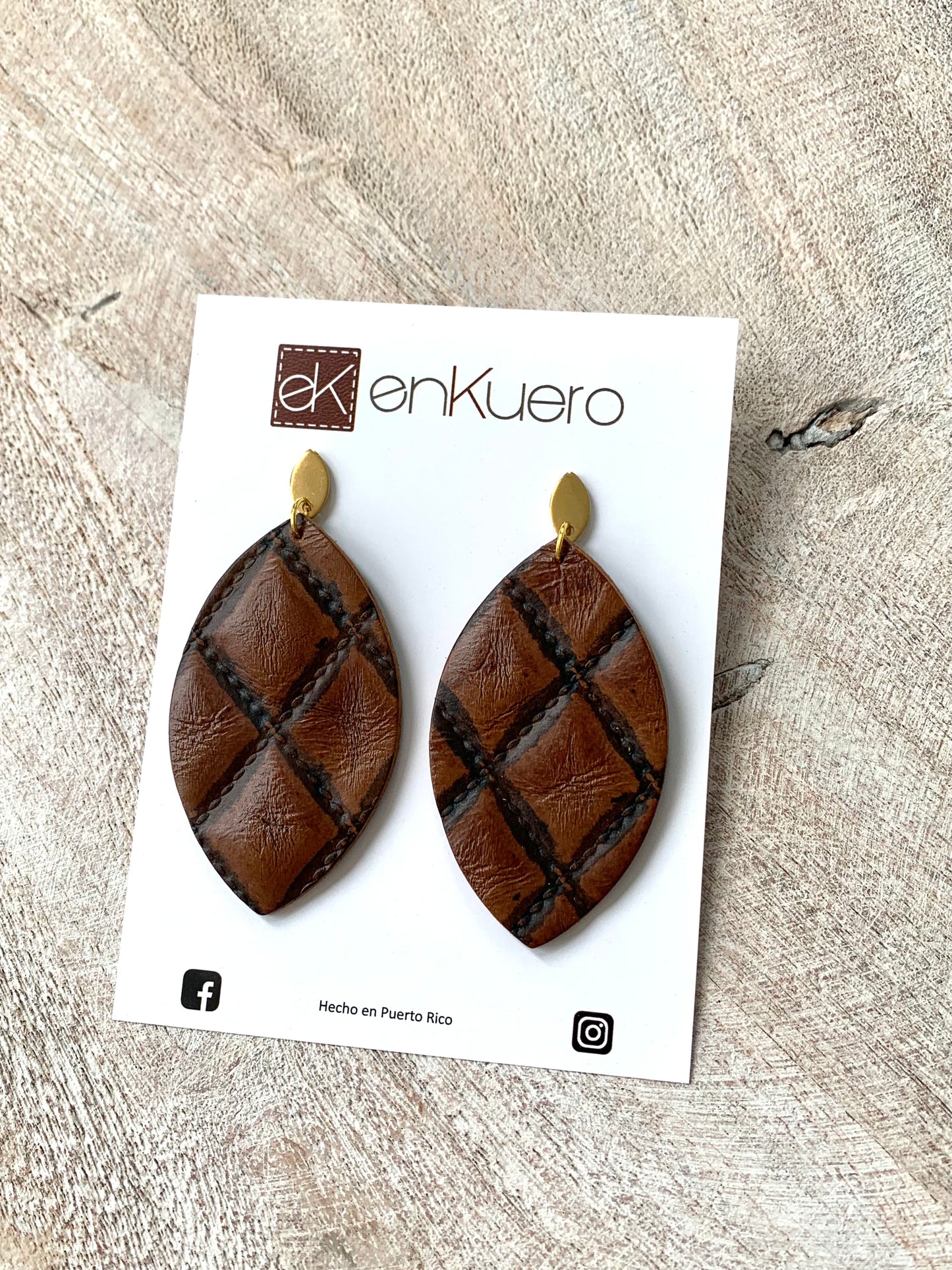 EMBOSSED LEAF EARRINGS