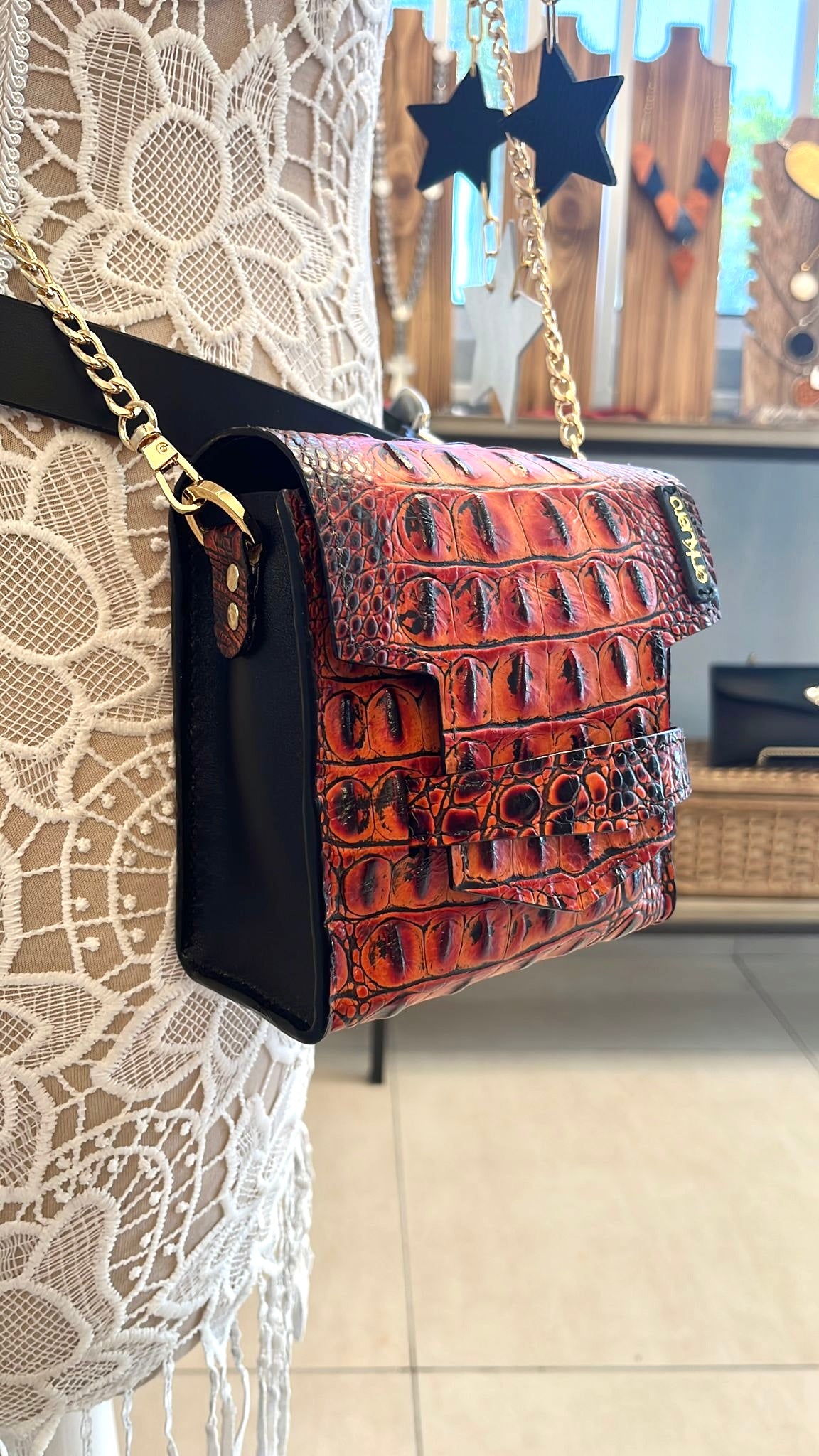 CROCO CROSSBODY BAG