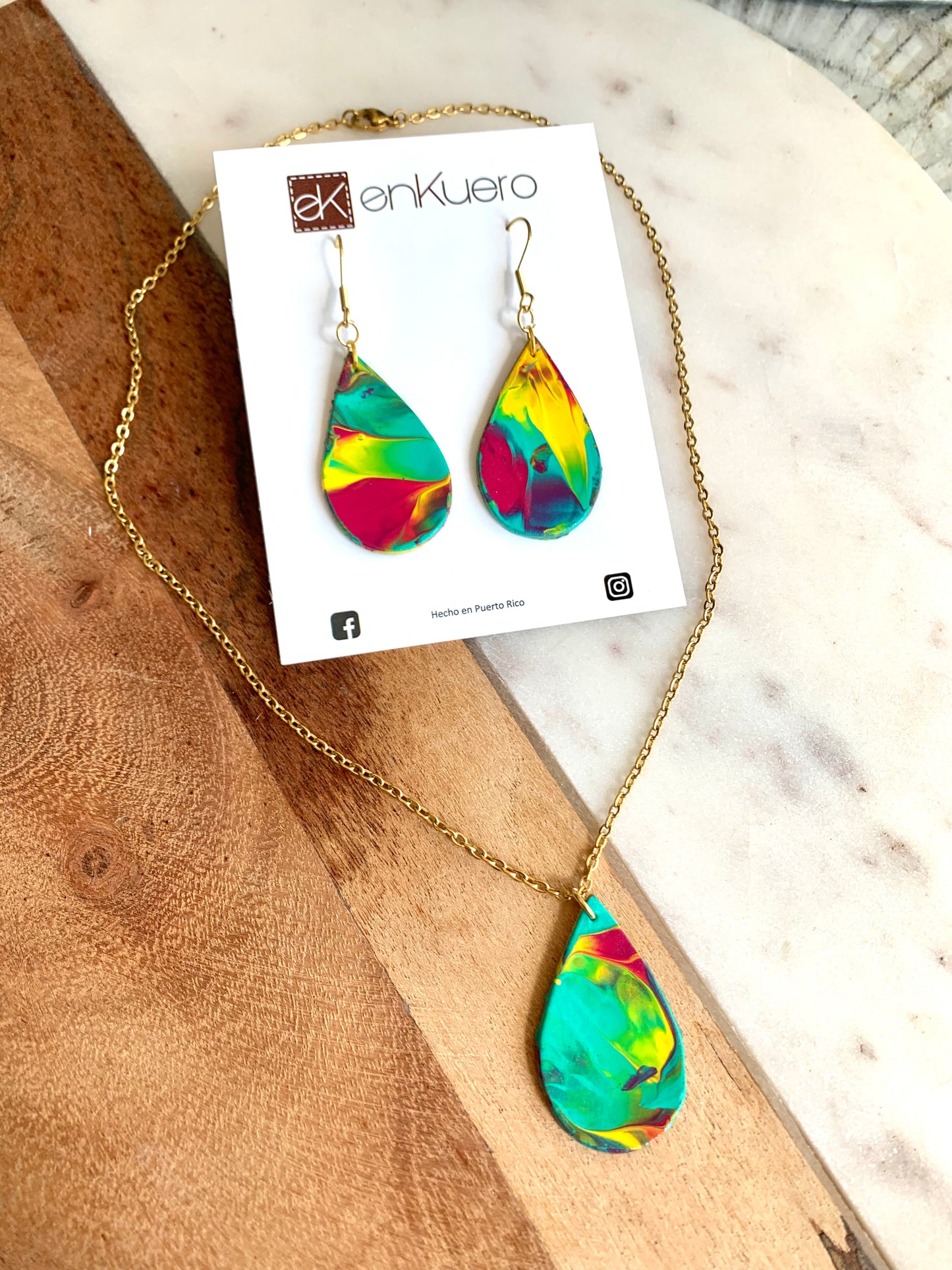 Hand Painted Teardrop Set