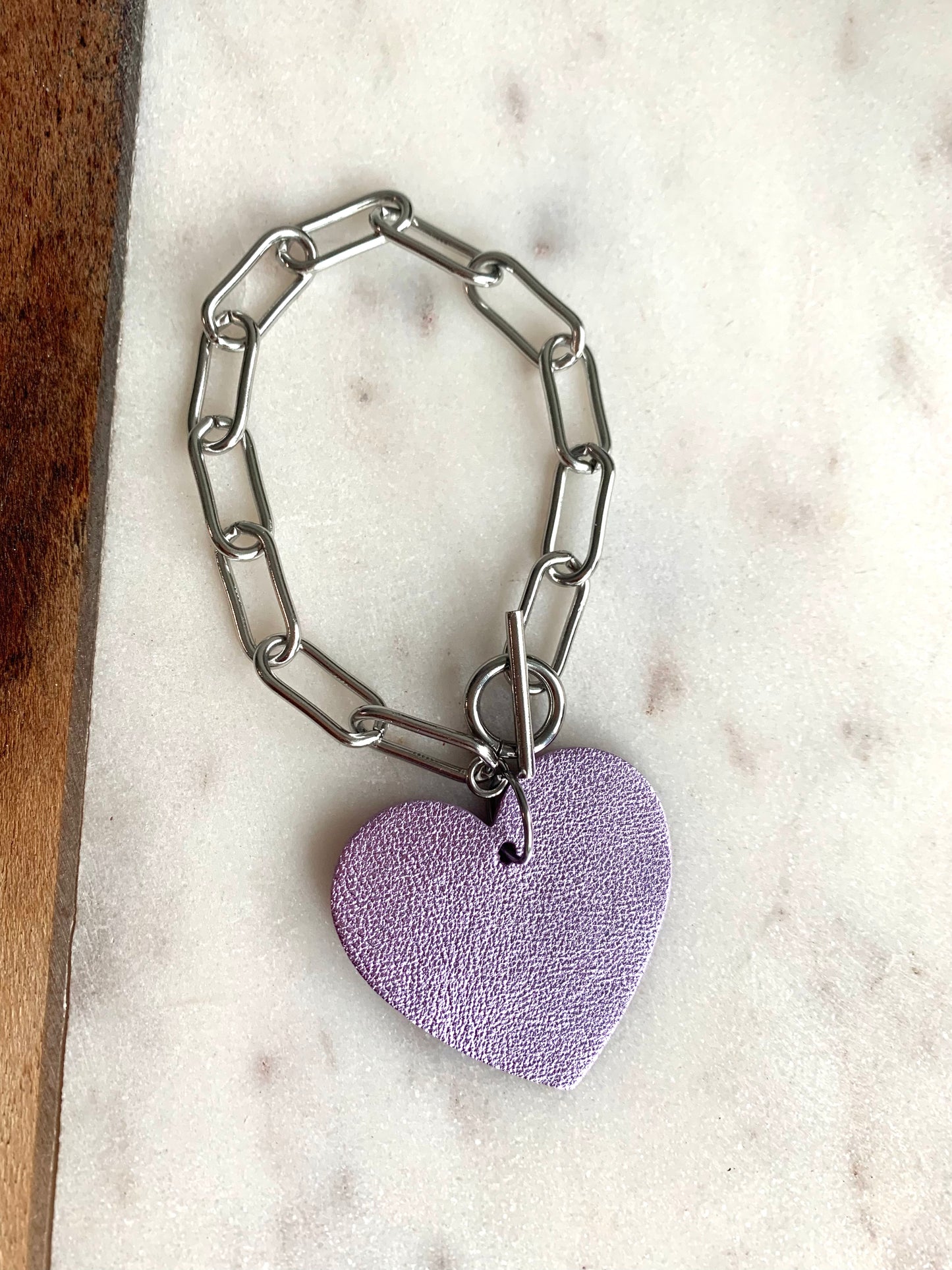 LEATHER HEART BRACELET
