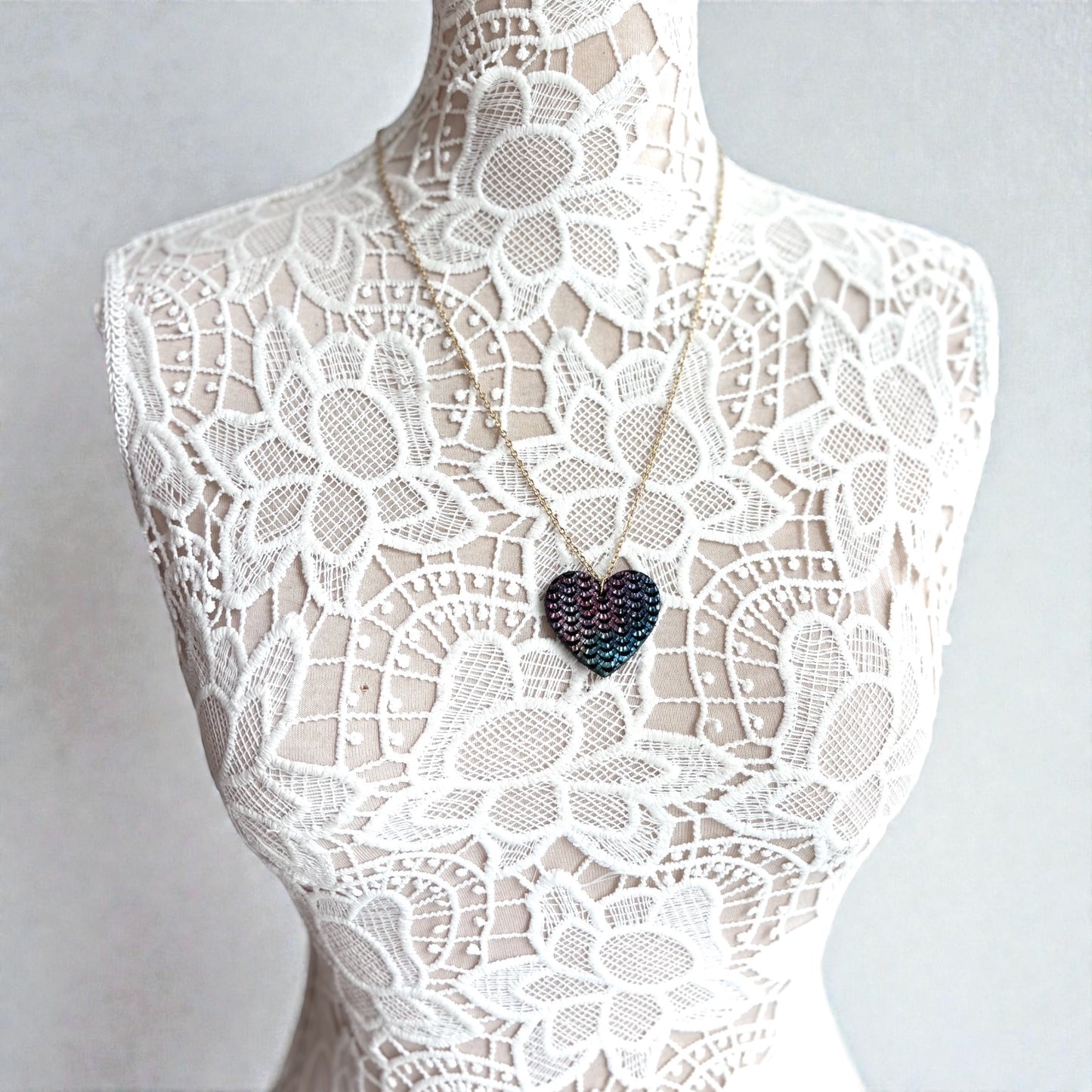 LEATHER HEART NECKLACE
