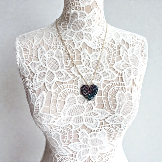 LEATHER HEART NECKLACE