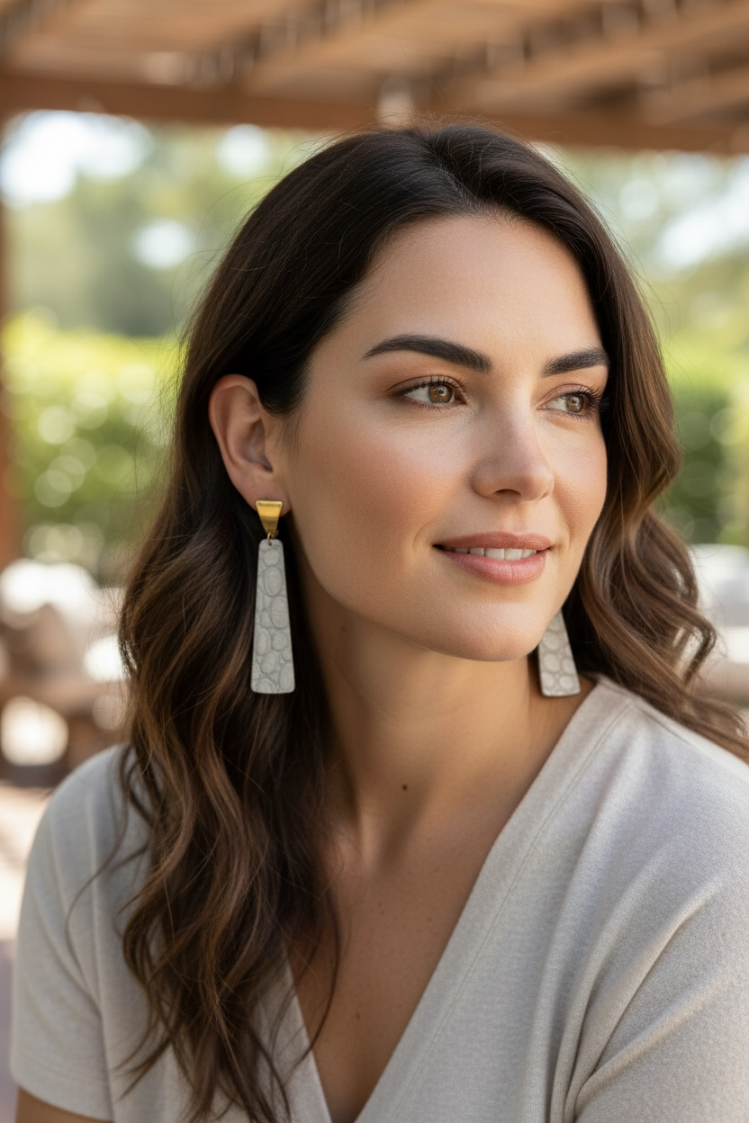 CROCO LEATHER EARRINGS