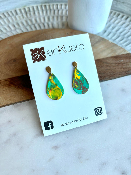 HAND PAINTED TEARDROP EARRINGS