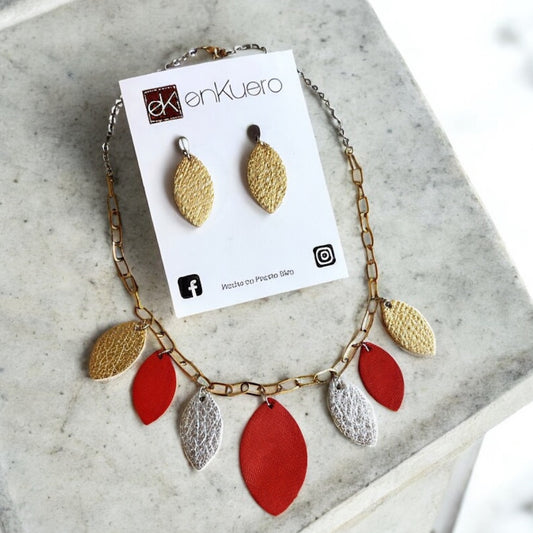 LEATHER LEAVES SET