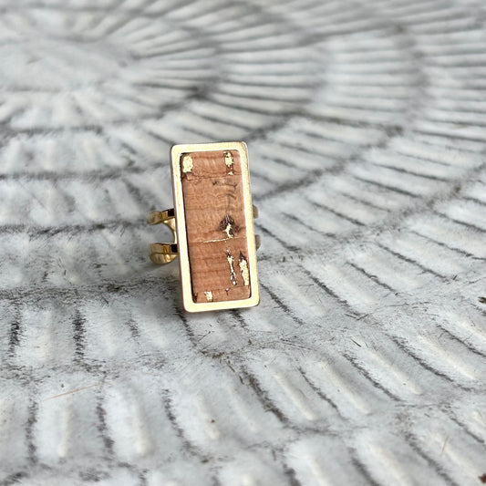 RECTANGLE LEATHER RING