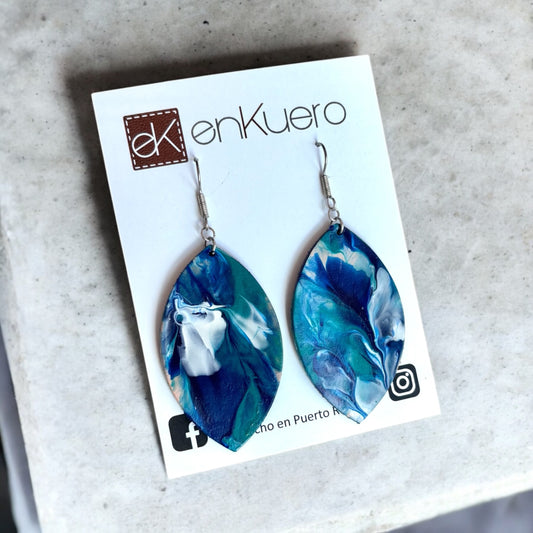 HAND PAINTED LEATHER EARRINGS