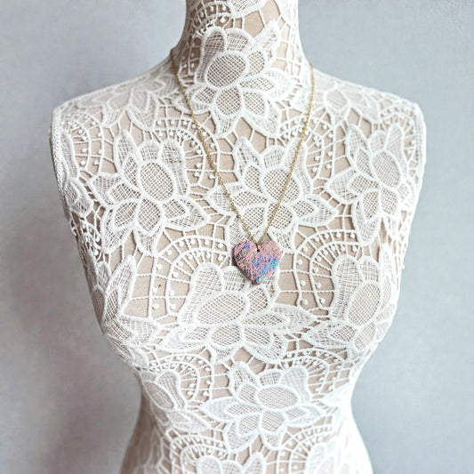 LEATHER HEART NECKLACE