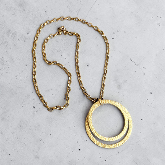 LEATHER CIRCLES NECKLACE