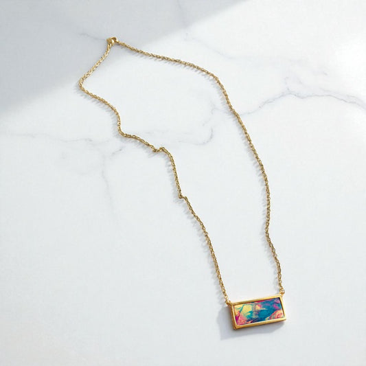 HAND PAINTED LEATHER NECKLACE