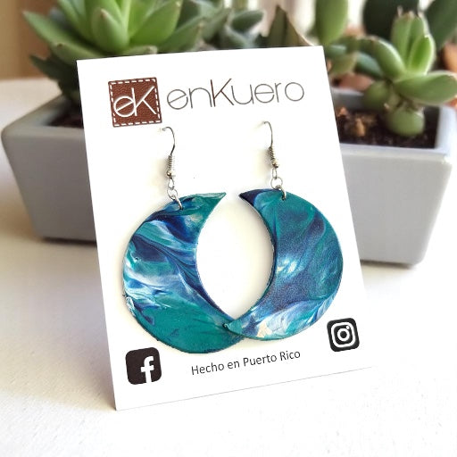 HAND PAINTED MOON EARRINGS