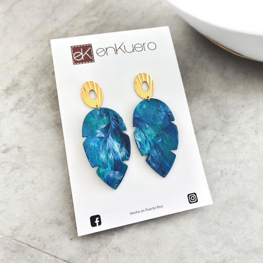 HAND PAINTED LEATHER EARRINGS
