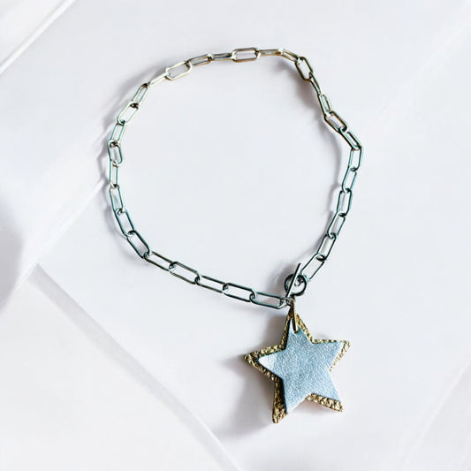 LEATHER STARS NECKLACE