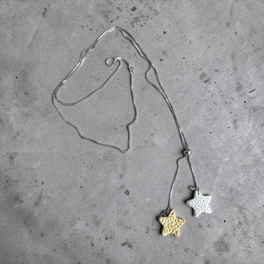 SLIDER LEATHER STARS NECKLACE