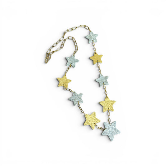 LEATHER STARS NECKLACE