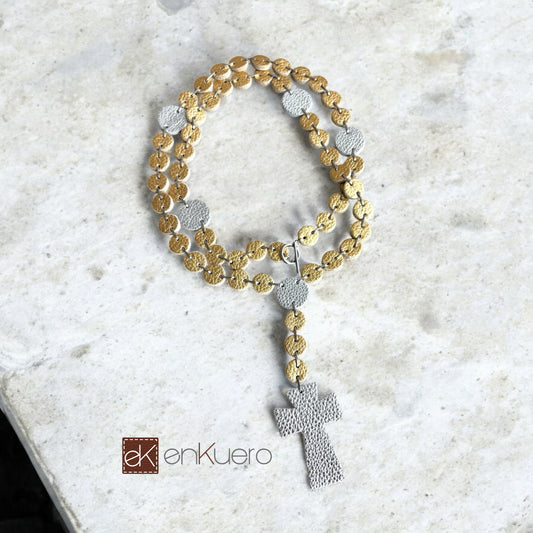 LEATHER ROSARY NECKLACE