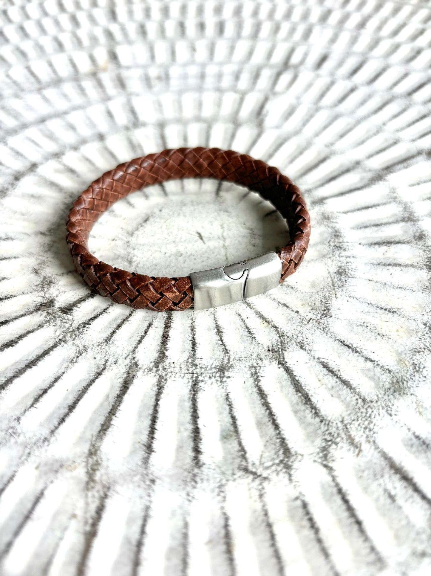 LEATHER CORD BRACELET 6.75”