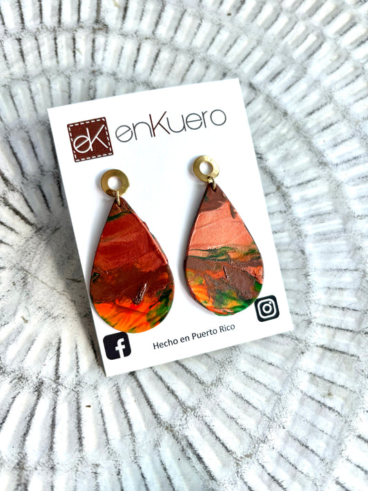 HAND PAINTED TEARDROP EARRINGS