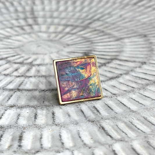 SQUARE LEATHER RING