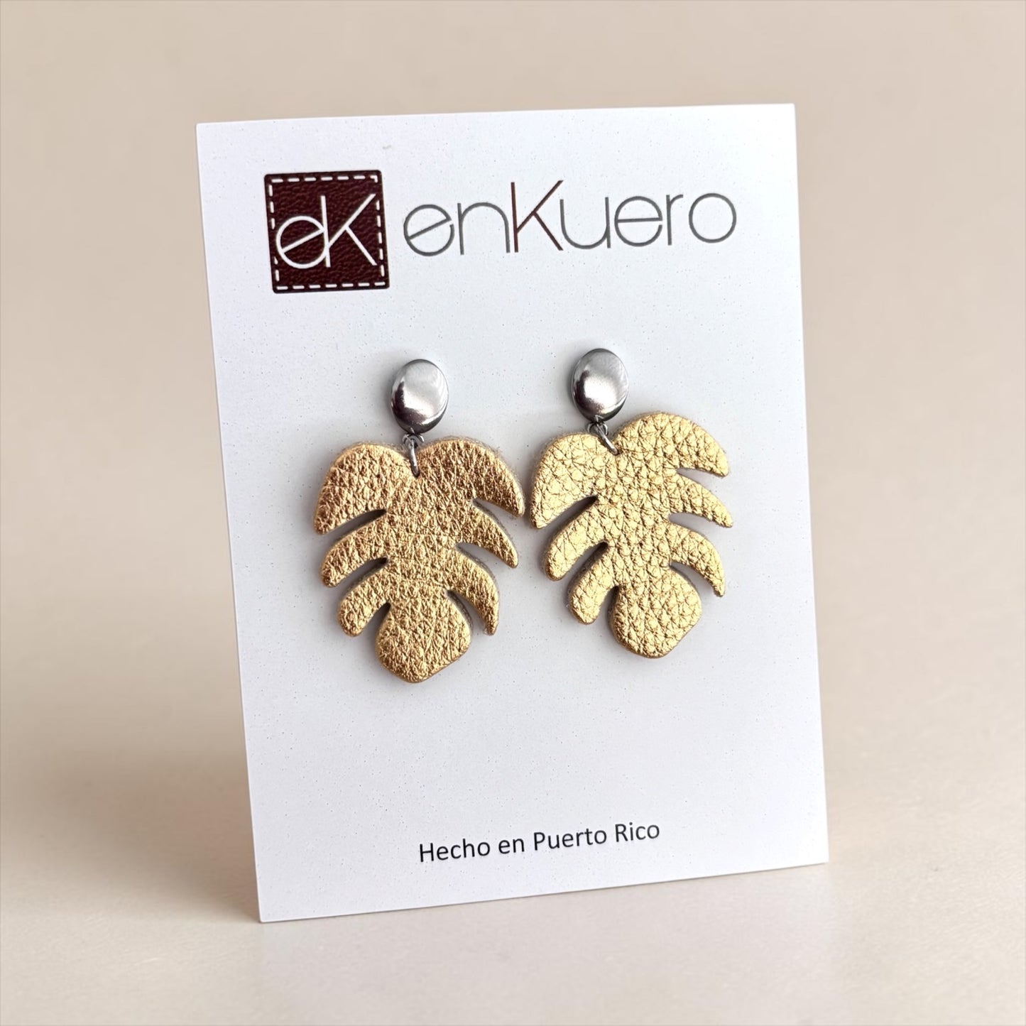SMALL MONSTERA LEAF EARRINGS