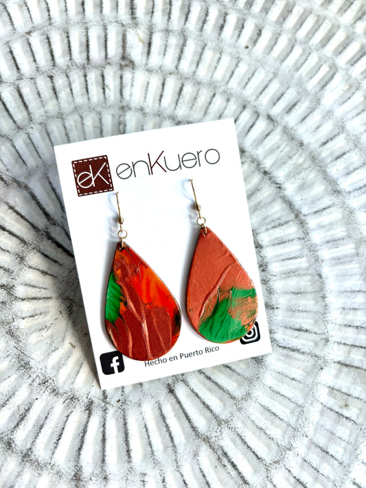 HAND PAINTED TEARDROP EARRINGS