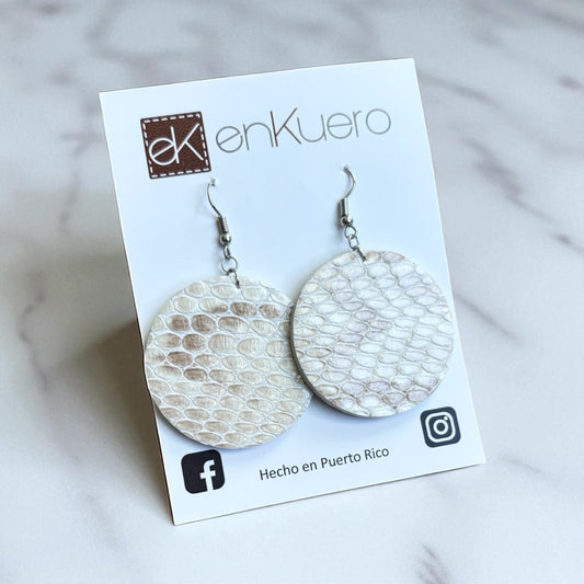 SNAKE PRINT ROUND EARRINGS
