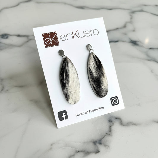 HAIR-ON LEATHER EARRINGS