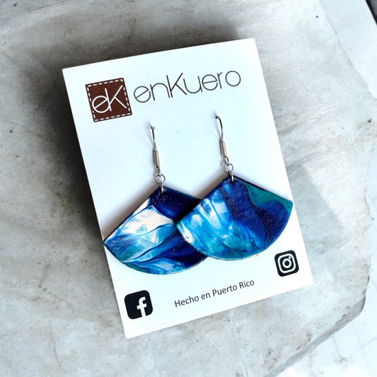 HAND PAINTED LEATHER EARRINGS