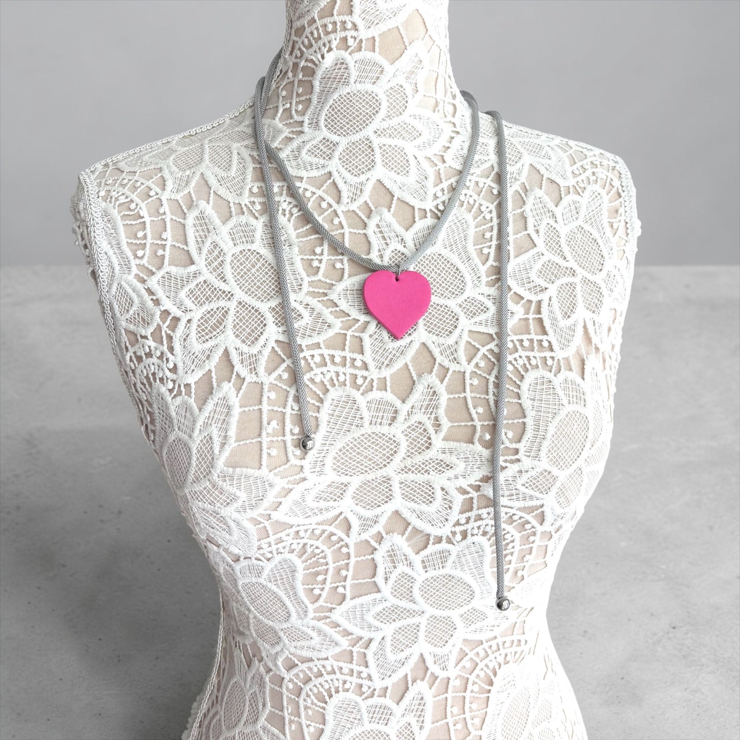 LEATHER HEART NECKLACE