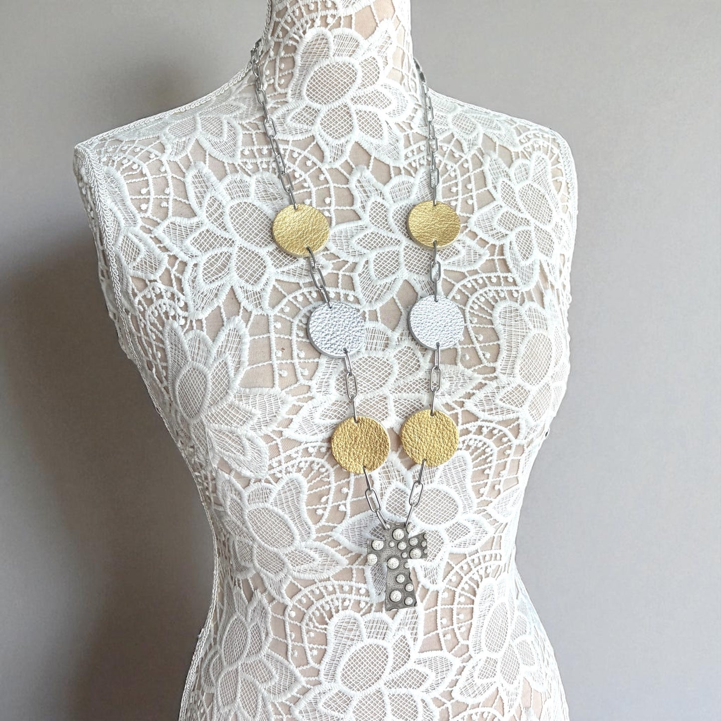 LEATHER CROSS NECKLACE