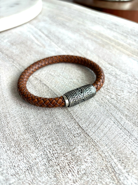 LEATHER CORD BRACELET 7.5”