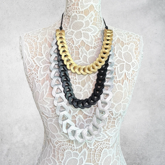 LEATHER LINKS NECKLACE