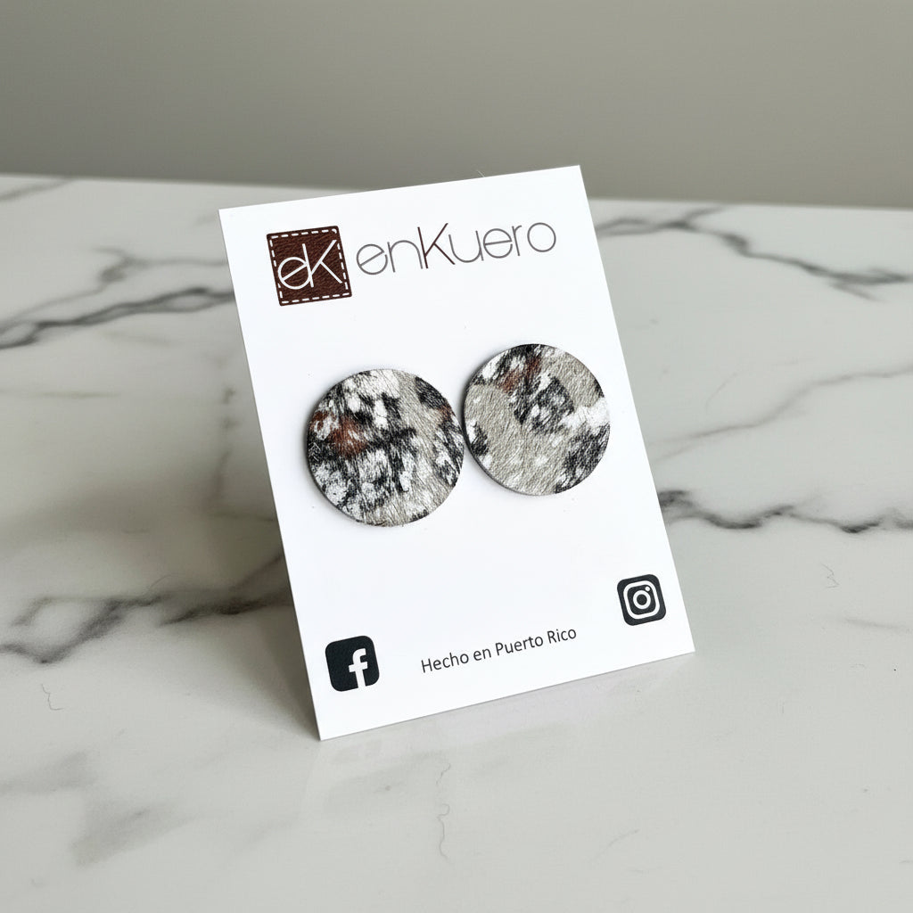 HAIR-ON LEATHER EARRINGS