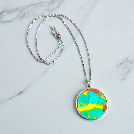 HAND PAINTED LEATHER NECKLACE