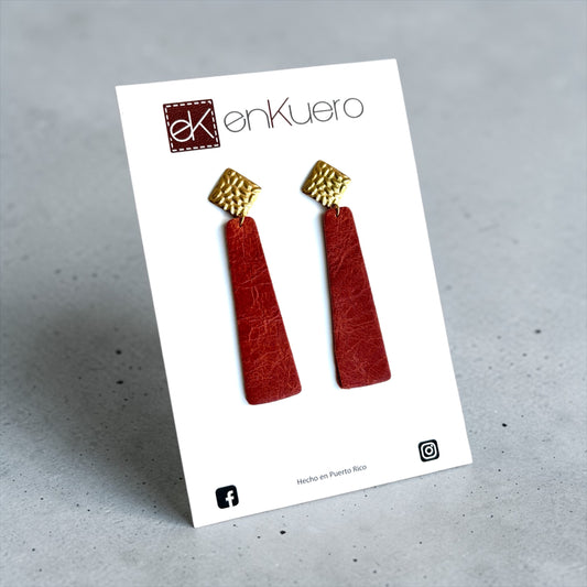 BROWN LEATHER EARRINGS