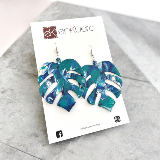 HAND PAINTED LEATHER EARRINGS