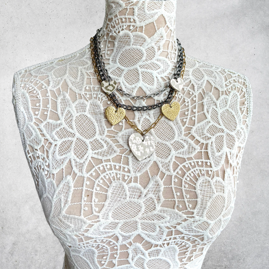 LEATHER HEARTS NECKLACE