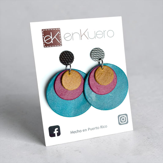 LEATHER CIRCLES EARRINGS